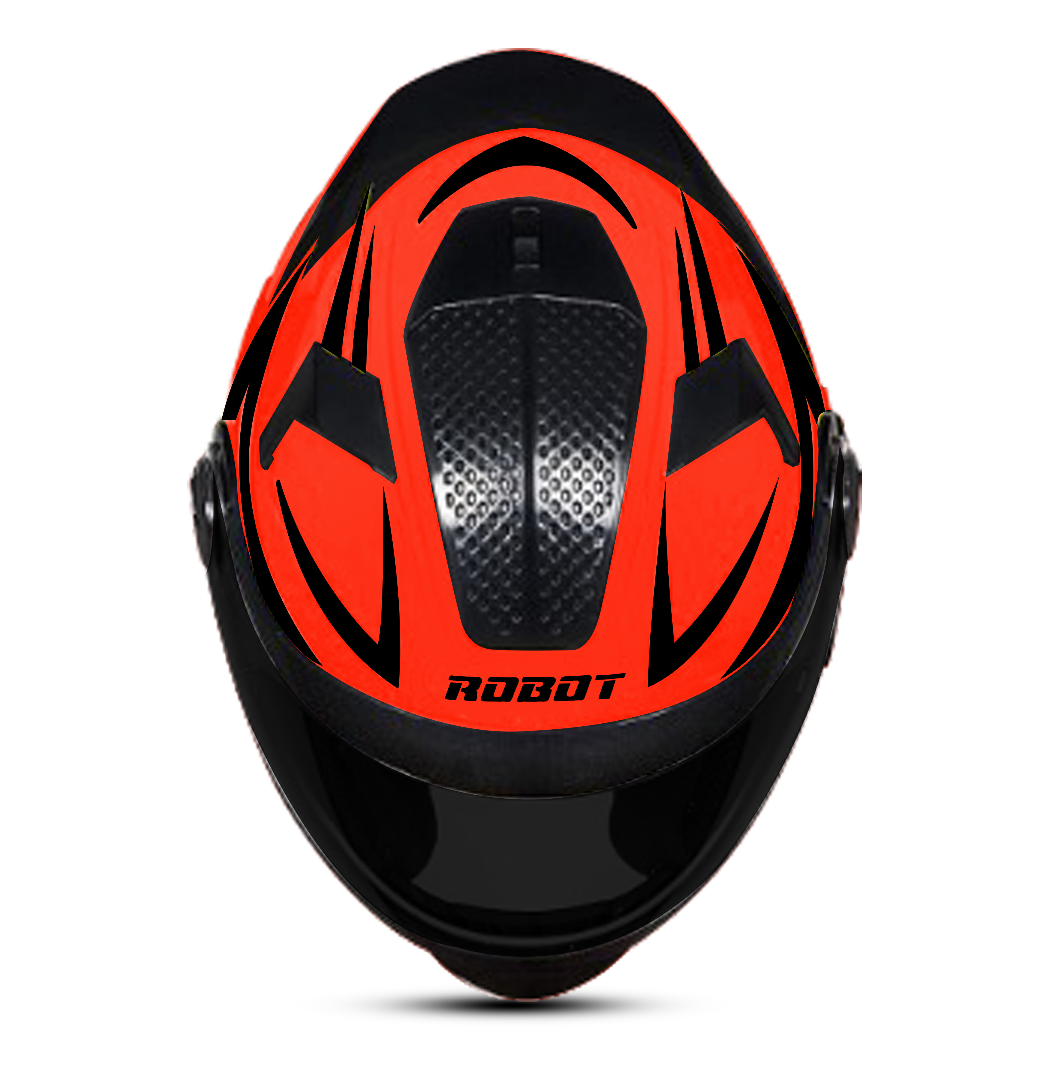 SBH-17 ROBOT REFLECTIVE GLOSSY FLUO RED (FITTED WITH CLEAR VISOR EXTRA SMOKE VISOR FREE)